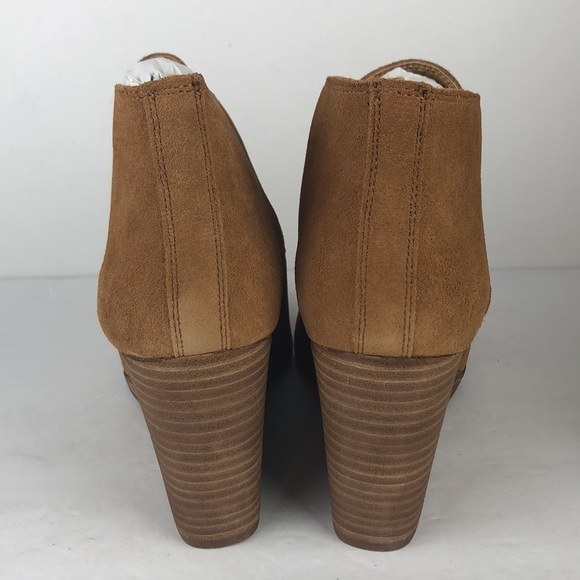 NEW Lucky Brand Shiijo Brown Lace Up Chic Ankle Boots Wedges 11 - Picture 5 of 11